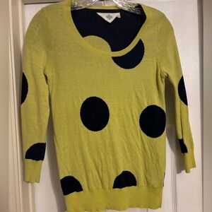 Lime green and navy Anthropologie sweater size small